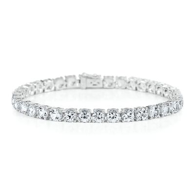 Lab Created White Sapphire Bracelet in Sterling Silver