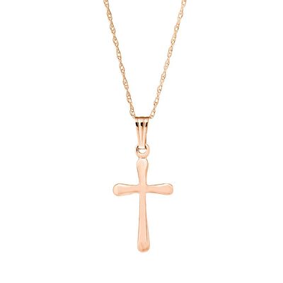 Children's Cross Pendant in 14K Rose Gold