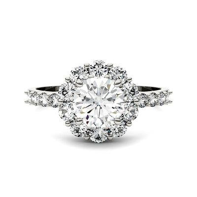 Moissanite Halo Ring in 14K White Gold (1 4/5 ct. dew)