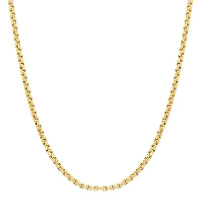 Rounded Box Chain in 14K Yellow Gold, 22