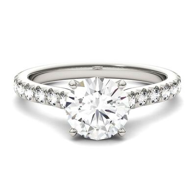 Hearts & Arrows Moissanite Ring in 14K White Gold (1 3/4 ct. dew)
