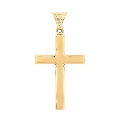 Men's Polished Cross Charm in 14K Yellow Gold