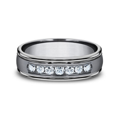 Men's 3/8 ct. tw. Lab Grown Diamond Band in Gray Tantalum