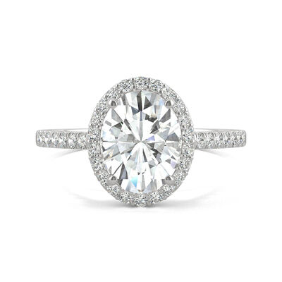 Moissanite Halo Ring in 14K White Gold (2 3/8 ct. dew)
