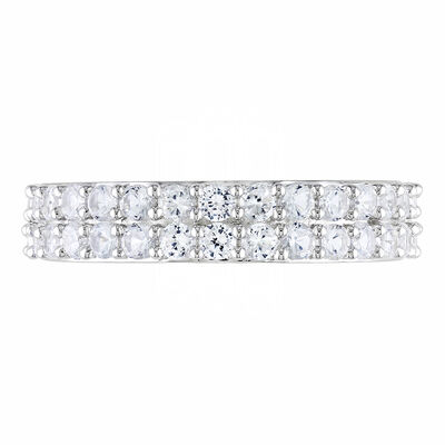 Lab Created Sapphire Band in Sterling Silver