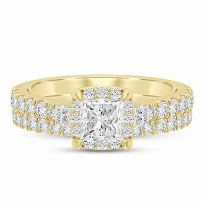 1 3/4 ct. tw. Princess-Cut Diamond Halo Engagement Set