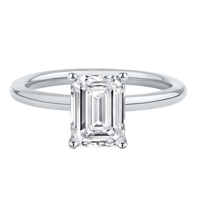 Lab Grown Diamond Emerald-Cut Solitaire Ring