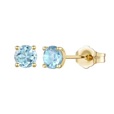 Birthstone Stud Earrings in 14K Gold