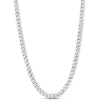 Semi-Solid Miami Cuban Chain in 14K White Gold, 5.5MM, 22” 