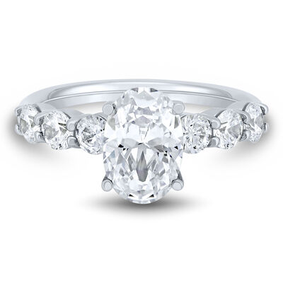 Lab Grown Diamond Oval Engagement Ring in 14K White Gold (3 ct. t.w.)