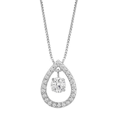 Lab Grown Diamond Pear-Shaped Pendant in 14K White Gold (1/4 ct. tw.)