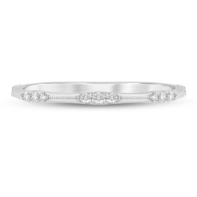 Lab Grown Diamond Milgrain Stack Band in 10K Gold (1/7 ct. tw.)