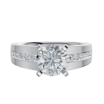 Lab Grown Diamond Channel-Set Semi-Mount Engagement Ring in 14K Gold (1/3 ct. tw.) (Setting Only)