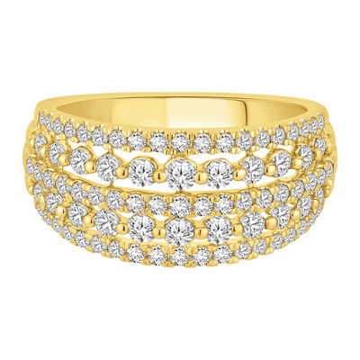 Diamond Five-Row Anniversary Band in 10K Gold