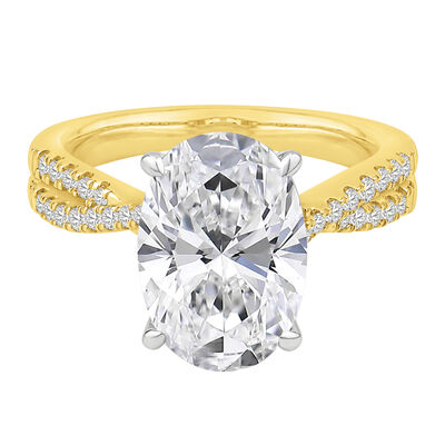 Lab Grown Diamond Oval Engagement Ring in 18K Gold