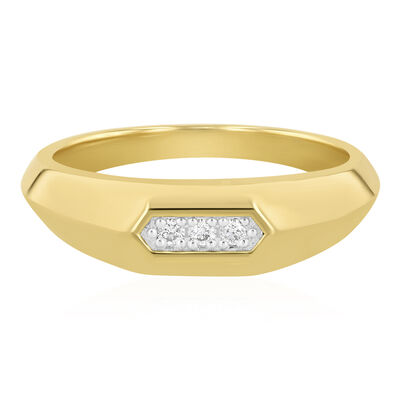 Men's Knife-Edge Diamond Ring in Vermeil, 7MM