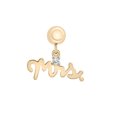 Diamond Accent Mrs Bead Charm