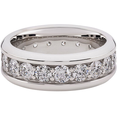 Men's Lab Grown Diamond Eternity Band in 10K White Gold (3 7/8 ct. tw.)