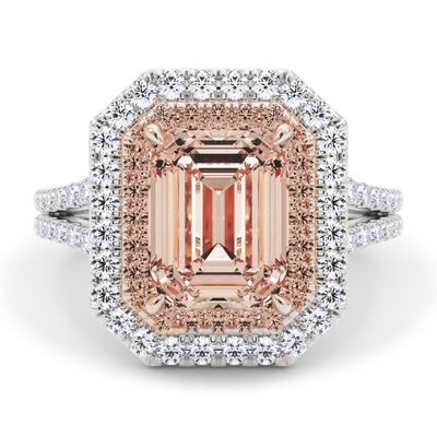 Lab Grown Diamond Pink & White Engagement Ring in 14K White & Rose Gold (3 3/4 ct. tw.)