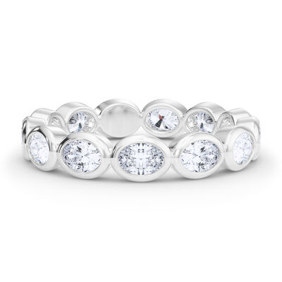 Lab Grown Diamond Bezel-Set Oval True Eternity Band