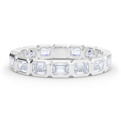 Lab Grown Diamonds Bezel-Set Emerald-Cut True Eternity Band