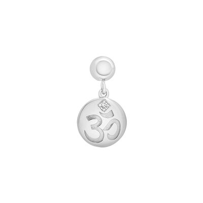 Diamond Accent Om Disc Bead Charm