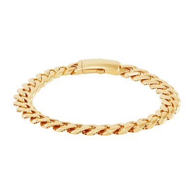 Polished Curb Bracelet in 14K Yellow Gold, 7.75MM, 7.5