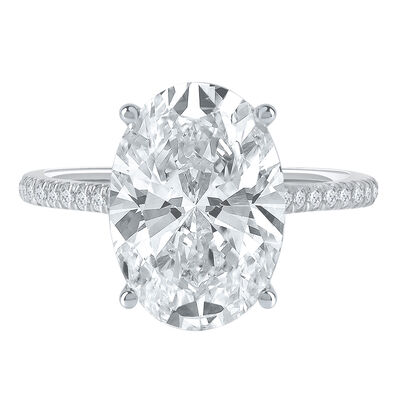 Lab Grown Diamond Oval-Shaped Engagement Ring in 14K Gold