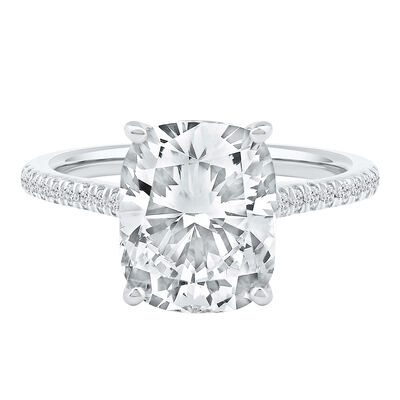 Lab Grown Diamond Cushion-Cut Engagement Ring in 14K Gold