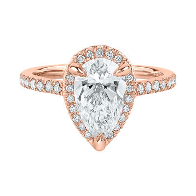 Perry Lab Grown Diamond Pear-shaped Engagement Ring in 14K Rose Gold (2 5/8 ct. tw.)