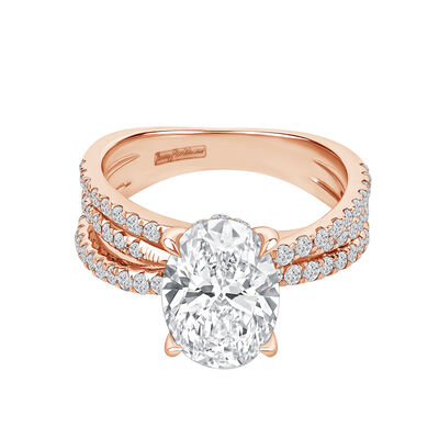 Celestia Lab Grown Diamond Oval Engagement Ring in 18K Rose Gold (3 3/4 ct. tw.)