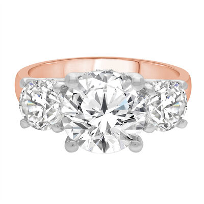  Lab Grown Diamond Round Center Three-Stone Engagement Ring in 14K Gold (4 ct. tw.)